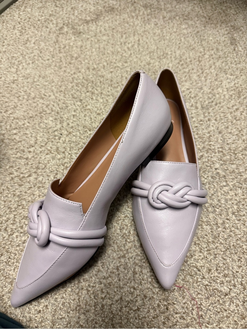 Paolo Lilac Pointed-Toe Knot Loafers